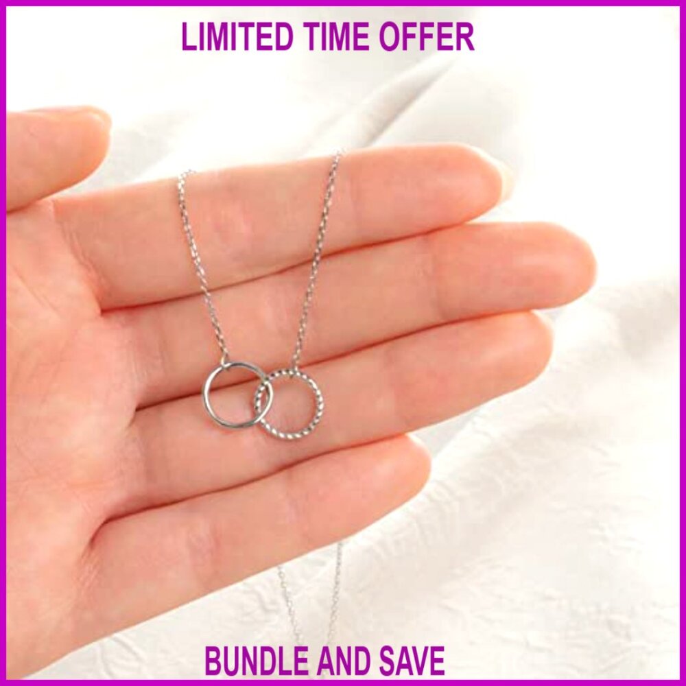 Sterling Silver Interlocking Circle Pendant Neckl… - image 3